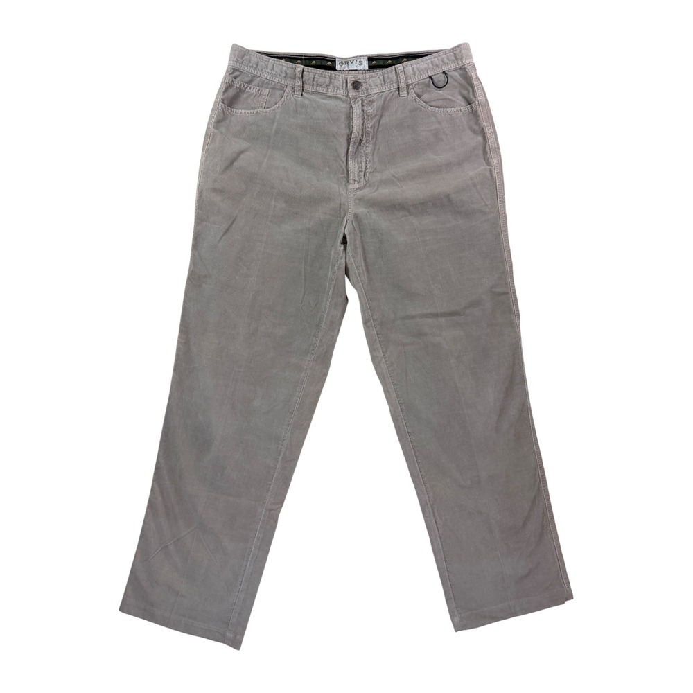 Orvis Corduroy Pants Mens 34 Grey Tan Lightweight Vintage Upland Cotton 2007